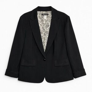 Jones New York Collection Woman Blazer Jacket Black Classic Career Plus Size 24W